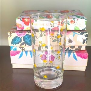 Vintage Yellow Rose Drinking Glass